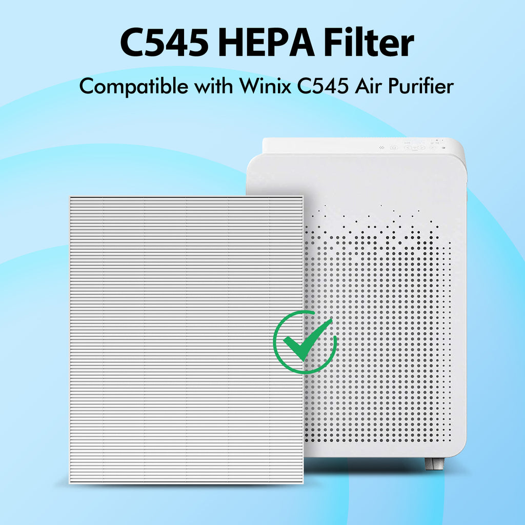 4 Pack C545 Replacement HEPA Filter Compatible with Winix C545 Air Purifier, Ture HPEA Filter S Only, Part number 1712-0096-00